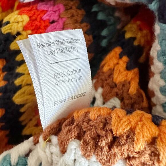 Marine Layer Viv Crochet Multi Stripe Casual Beach Midi Dress Boho Medium - Picture 12 of 13